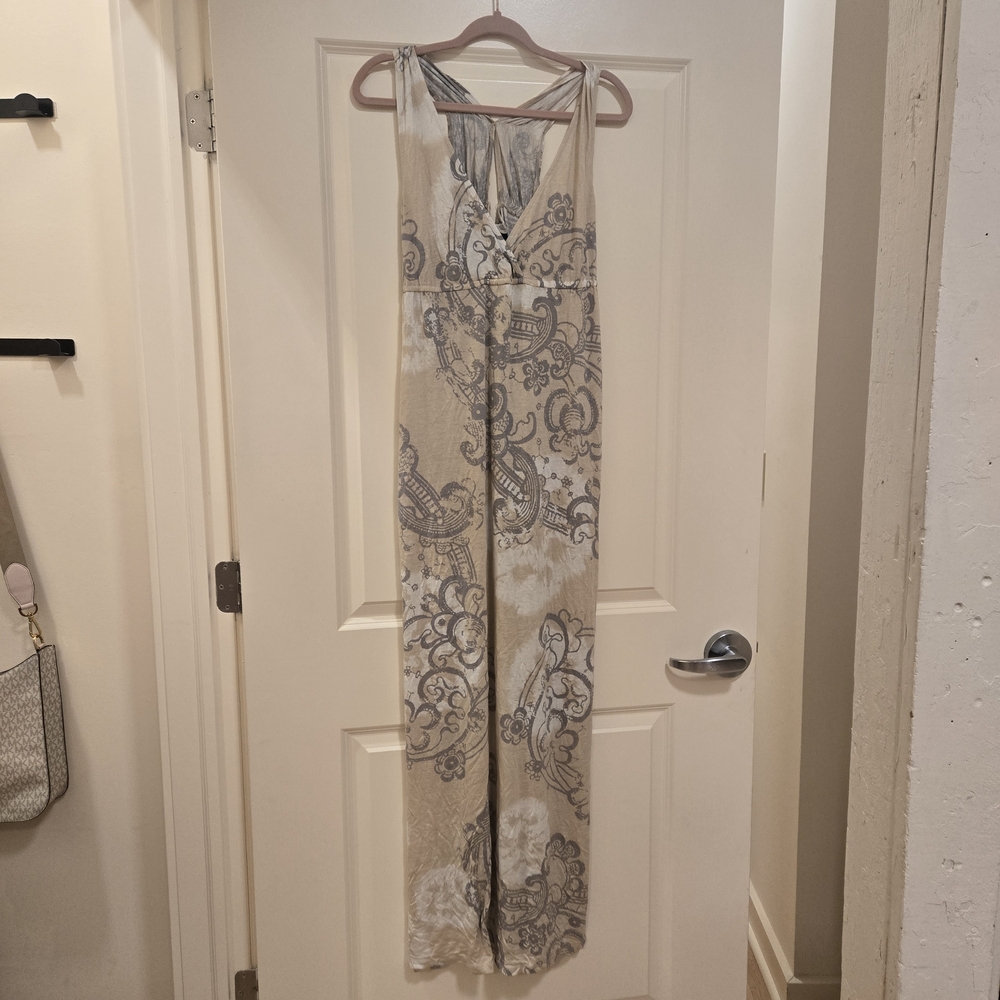 Mossimo Supply Co. Tan and Gray Maxi Dress